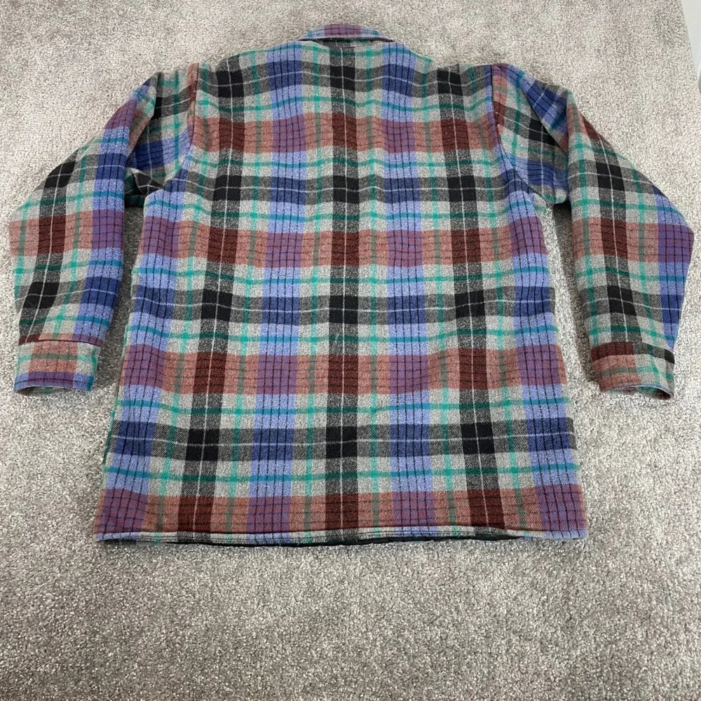 Five Brother Flannel Shirt Mens Large Shacket Quilted Lined Snap‎ Buttons Plaid